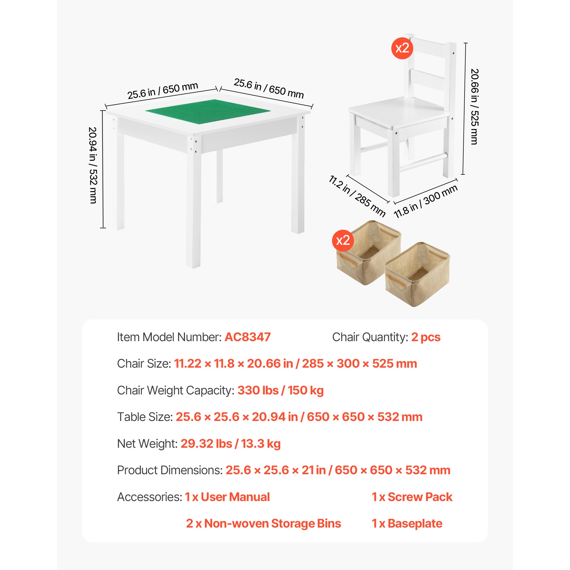 Kids Activity Table And Chairs Set With Storage For Toddlers_voghion.com